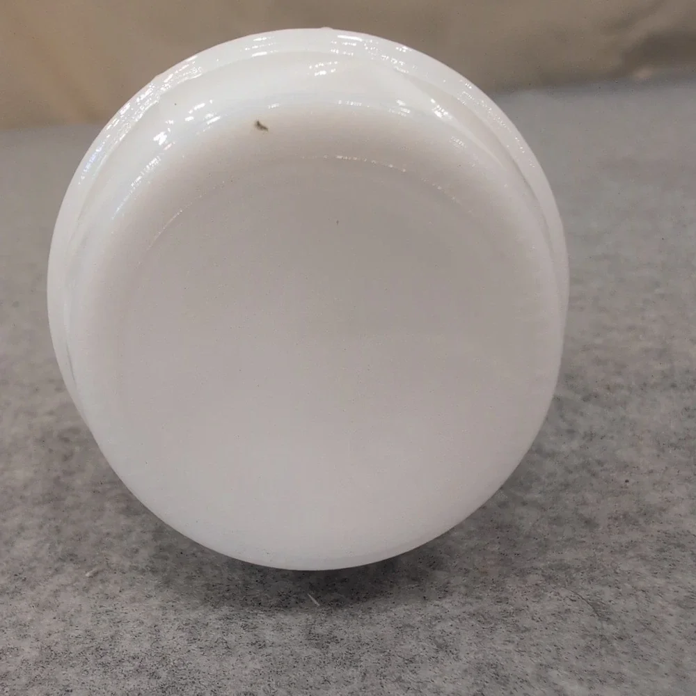 Vintage White Milk Glass Ribbed Bud Vase with Ruffled Rim - Picture 6 of 6